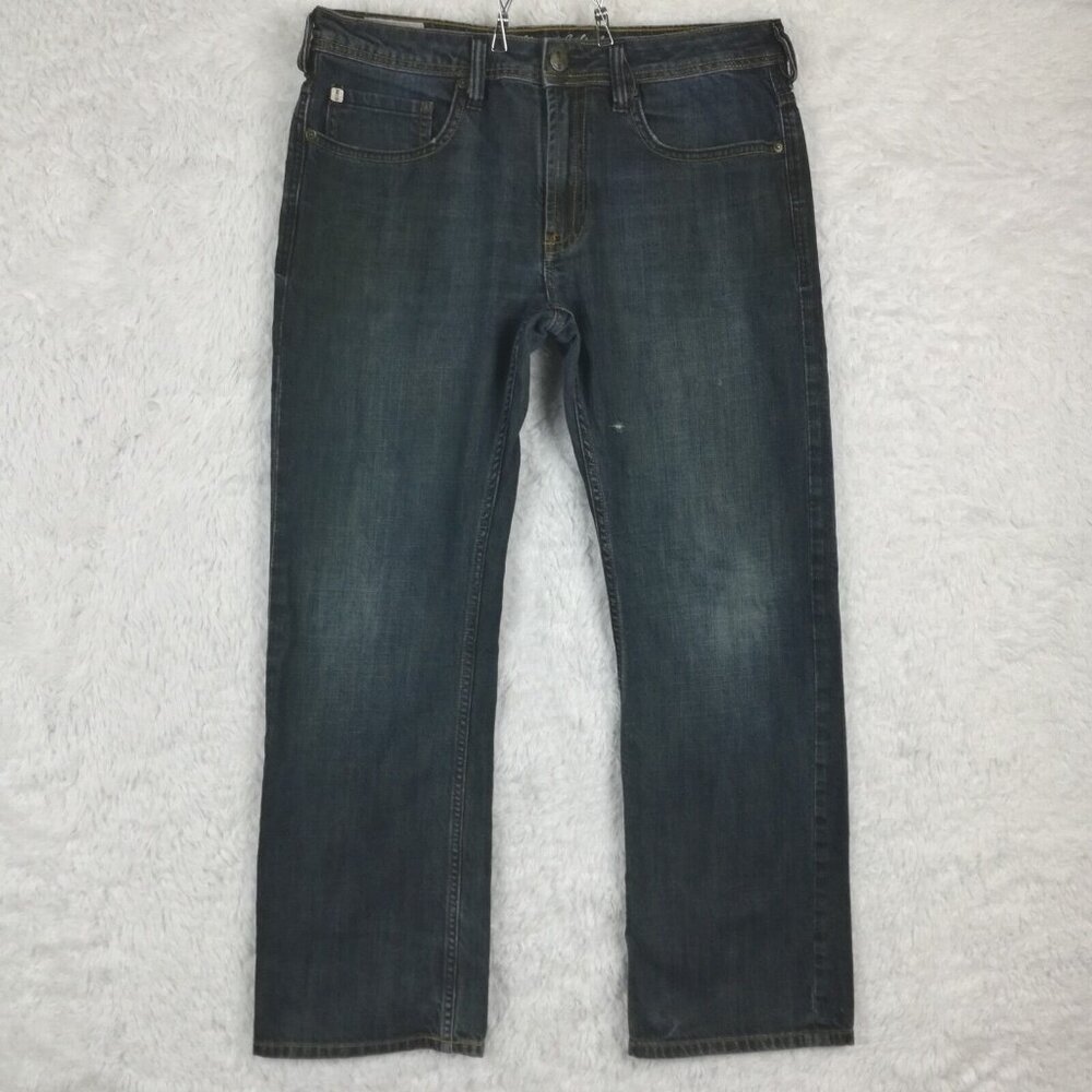 I Jeans By Buffalo Mens‎ Jeans Dayton Slim Straight Blue Denim Dark Wash 34x30